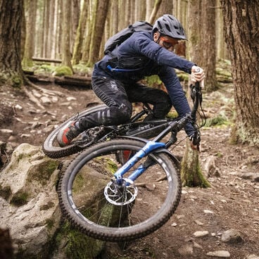 Mountain biker riding in the hills