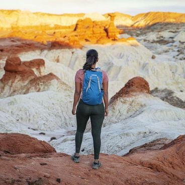 woman looking into the distance 